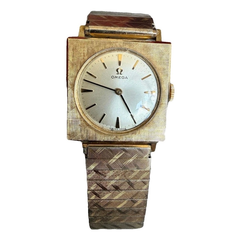 Omega Vintage Art Deco Style Watch with expandable band, 14K gold plated